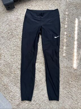 Nike womens Black Leggings with White Swoosh
